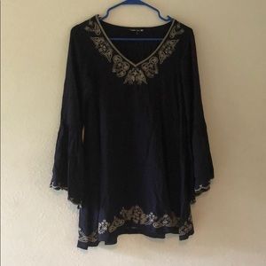 Bell sleeve mini dress